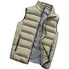 Peuignao Giubbino Smanicato Uomo Gilet Uomo Imbottito Invernale Giubbotto Giacca Smanicato Gilet Imbottiti Uomo Invernali Senza Maniche Gilet Trapuntato Puffer Casual Cerniera Caldo Uomo Taglie Forti Cachi 5XL