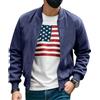 Oanviso Giubbotto Bomber Uomo Invernale Caldo Antivento Lavoro Giacca Stile Aviatore Giubbino Sportivo Mezza Stagione Giaccone Camoscio Morbido Casual Parka Blu Navy L