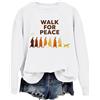 Generic Walk For Peace Monk Felpa Buddista Monaci Camminare Per La Pace Camicia Per Le Donne Uomini Girocollo Felpa, bianco, S
