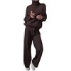 MaNMaNing Tuta Donna Maglione Collo Alto e Pantaloni con Lacci Elegante Casual Moda Autunno Inverno Tessuto Morbido Knit Avvolgente