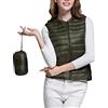 DAIHAN Gilet da Esterno Donna Smanicato Imbottito Caldo Invernale Giacca Senza Maniche Corto Giubbotto Casual Antivento Gilet Piumino Cappotto Ultraleggera con Cerniera,Verde militare,M