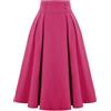 UJEDFHV Gonna Plissettata Donna Women's A-Line Skirt High Waist Large Swing Pleated Vintage Casual Long Skirts(Pink 2,L)