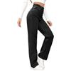 Generisch Baggy Jeans da donna a vita alta, elasticizzati, casual, dritto, gamba larga, comodi, pantaloni cargo Streetwear, pantaloni da jogging con tasche, autunno e inverno, alla moda, per il tempo