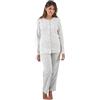 Leo Corsetteria Pigiama Donna Aperto Davanti con Tasca Pantaloni Senza Polsini 100% Cotone Caldo Taglia 56 Colore Malva