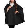 Dasongff Mantello Poncho con cappuccio in finta pelliccia con maniche a pipistrello, da donna, Nero , Taglia unica