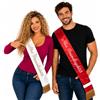 PELUSCIAMO Fascia Personalizzabile Con Stampa Fasce Con Frange Oro Per Premiazioni Addio Nubilato Sindaco Miss Mister Italia Festa PS 37777