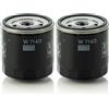 Mann Filter MANN-FILTER W 714/3 Filtro dell'olio - per Autovetture + veicoli commeriali (Confezione da 2)