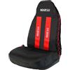 Sparco 3D coprisedile universale per auto nero e rosso con intreccio laterale