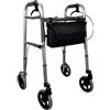 HEALTH Medical Fab Deambulatore Ultraleggero Pieghevole con Freni di Sicurezza e Ruote da 18 cm dotato di Borsa Portaoggetti