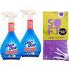 FEI FAN SET: 2x Profumatore Sgrassatore AZZURRO, Profuma e Sgrassa Due Volte Di Più 600ml + Panno In Lattice SOFT Formato 30x30