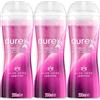 Durex Gel Massage 2in1 Gel Lubrificante Intimo Lenitivo con Aloe Vera ad Azione Idratante e Formula a Base Acquosa Compatibile con Preservativi e Sex Toys - 3 Flaconi da 200ml