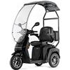VELECO TURRIS CON CANOPY - dispositivo per la mobilità a 3 ruote - Completamente assemblato e pronto all'uso - Luci a LED - Display ad alto contrasto - Sistema di allarme (Nero)