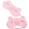 BAZEITFLOW Maschera per Occhi in Peluche Rosa 2 Pezzi per Bambini Buona Copertura e Comoda Fascia Elastica, per Festa Scuola Decor e Dormire in Viaggio
