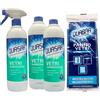 FEI FAN SET QUASAR PULIZIA VETRI CON AMMONIACA: Spray 580ml + 2x Ricarica 580ml + Panno In Super Microfibra, Lucida e Rimuove Facilmente Lo Sporco Più Ostinato