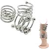 ZYHNYTAO Anello per pene in acciaio inossidabile Anello per pene Anello per testicoli con perline multi massaggio Anello per pene in metallo Anelli per falli Bondage Ritarda l'eiaculazione(Ø32mm)
