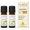 Flora Olio Essenziale Rosmarino pack da 2 Pz da 10 ml Bio Demeter - Distillazione a Vapore, Aromaterapia, Diffusore Oli Essenziali - Aroma da Diluire - Erbaceo, Naturale Puro, Biodinamico