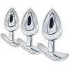 HCUDFN Plug anale in acciaio inossidabile con base a T, set di plug anali in metallo, dildo anale portatile, dilatatore anale, giocattolo sessuale for donne e uomini(S)