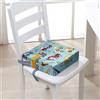 Chickwin Cuscino Rialzo Sedia per Bambini, Alzatina Riduttore Sedia Bambini da Tavolo 4-12 Anni Smontabile Regolabile Seggiolino con 2 Cinghie di Sicurezza (Escavatore 6,40 * 40 * 10cm)