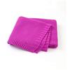 Surwin Coperta Bimbo in Maglia per Bambino, Surwin Baby Copertina Neonato Multiuso in Cotone Biologico per Carrozzina Culla Lettino Passeggino (80x100cm,Rosa viola)