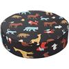 Chickwin Cuscino Rialzo Sedia per Bambini, Cartone Animato Stampa Cuscino Alzasedia con Cinghie Regolabile Lavabile Smontabile Cuscino Seduta per Sedia da Pranzo (32x32x8cm,nero animale)
