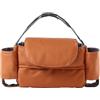 Hiseng Borsa Organizer per Passeggino, PU Universale Portatile Borsa Passeggino Organizer, Tracolla, Grande Capacità, Scomparti Multipli, Borsa Fasciatoio per Carrozzina (Arancia,35x15x11cm)