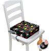 Surwin Rialzo da Sedia per Bambini, Teschio 3D Rialzo Sedia Bambini Cuscino Rialzo Cuscino per Sedia Regolabile Lavabile Smontabile con 2 Cinghie per Sedia da Pranzo (Scheletro,32x32x8cm)