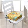 FANSU Rialzo da Sedia per Bambini, Cartone Animato Animale Smontabile Cuscino Seduta per Sedia Cuscino Alzasedia con Cinghie Lavabile per Seggioloni Alza Sedia (32x32x8cm,Zoo)