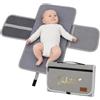 AWASG Fasciatoio per bambini, personalizzato con nome cuore, fasciatoio con nome arcobaleno, per salviettine umidificate, pannolini, viaggio (grigio chiaro)