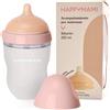 HappyMami, Biberon su Misura con Tettarella in Silicone Medico, senza BPA, doppio Sistema Anticolica, Lavabile in Lavastoviglie, adatto a ogni tipo di Allattamento. (Rosa 250 ml)