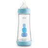 Chicco Perfect 5 Biberon Anticolici Con Tettarella In Silicone A Flusso Rapido Per Neonati 4 Mesi, Biofunzionale Con Sistema Intuiflow, Colore Blu, 300 ml