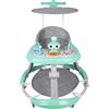 HUOLE Girello per Bambini, Passeggino Primi Passi con Altezza Regolabile, Babywalker con Vassoio Rimovibile Musicale Giocattolo, per Bambini 6+ Mesi, 70 * 70 * 91 cm - Verde