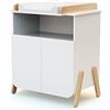 AT4 - Fasciatoio 2 ante PIRATE legno - Bianco/Faggio - 79 x 65,5 x 94 cm