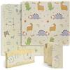 Buddy Baby - Tappetino da gioco per bambini, XXL, 180 x 200 cm, double face, resistente, imbottito, pieghevole, con borsa per il trasporto (Treno/Giraffa)