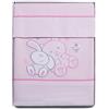 Pekitas - Set di 3 lenzuola sottili per culla da 50 x 80 cm, 100% cotone, realizzate in Portogallo (lenzuolo + federa cuscino + lenzuolo con angoli) Amici-Rosa