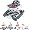 GYMAX Girello Convertibile 6 in 1 per Bambini, Girello Pieghevole con Ruote, Cavallo a Dondolo per Bambini con Pedana, Luci e Musica e Giocattoli, per Bambini di 7-14 Mesi (Grigio)
