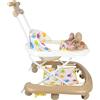 Willonin Girello per neonato, ragazza, evolutivo, 2 in 1, girello multifunzionale, un compagno premuroso per l'apprendimento a piedi del tuo bambino, 62 x 68 x 36-81 cm, cachi
