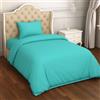 crazypriceuk Set di biancheria da letto con 2 federe e copripiumino per lettino (Aqua, 100 x 120 cm)