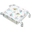 SENSILLO Rialzo per sedia per bambini - Cuscino per seggiolone con lacci per bambini - con 8 cm di schiuma - Fodera in cotone rimovibile e lavabile - 32 x 32 x 8 cm - con motivo camaleonte