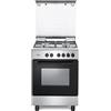 De'Longhi FMX64LSG - Cucina a gas con forno elettrico, 4 fuochi, 60x60 cm, Classe energetica A