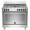 La Germania Cucina Americana AMN965EXVC, 90 Cm, 5 Fuochi, Forno Elettrico Multifunzione, Manopole Soft Touch, Acciaio Inox, Classe Energetica A