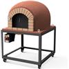 MAESTRO FERRETERO MOVELAR - Forno a legna da esterno, modello STROMBOLI (Bordeaux 545 x 100 x 100 cm) isolato con sughero e 3 copertine in ceramica