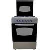 Lar.el Cucina LAREL Silver/Inox 60x60 4 Fuochi con Forno Elettrico, Grill Elettrico e Coperchio in Vetro