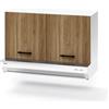 Linea Azzurra Sopracappa 90 con Depuratore Pensile Cucina Sospeso in Legno Mobile H49xL90xP32 Depuratore H15xL90xP48cm Made in Italy Facile da Installare (Noce Naturale)