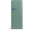 CREATE / RETRO FRIDGE 150 COBALTO/Frigorifero verde salvia con maniglia blu cobalto e congelatore 281L / 102W, 150cm, 3 ripiani, regolatore di temperatura, portabottiglie, 60x60x150cm
