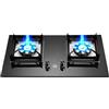 GCGC Piano Cottura A Gas, Fornello A Gas Da Tavolo E Incorporato 2 Fuochi NG/GPL, Fornello A Gas 9 Cavità Fierce Fire 5,2 KW Con Protezione Spegnimento Della Fiamma, Piano Cottura For Casa Da Campeggio(LPG