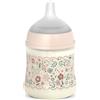 Suavinex, biberon da 150 ml con tettarella SX Pro in silicone, con valvola anticoliche, a flusso lento (S) per latte materno, latte artificiale o acqua, neonati +0 mesi, neonati, Wonder Fiori Rosa
