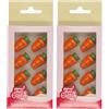 FunCakes Decorazioni di Cioccolato Carota: Pronto all'Uso, Perfetto per Decorare Torte, Cupcake, Deliziosi Gusti di Cioccolato - Set/24 (Confezione da 2)