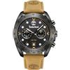 Timberland Orologio analogico al quarzo da uomo con cinturino in pelle TDWGF2230501, Nero, Moderno