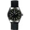 MWC Classic 40mm Ibrido Meccanico Quarzo Acciaio Nero Pelle Militare Aviatore Pilot Unisex Orologio