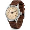 PRAESIDUS | 𝗔-𝟭𝟭 𝗦𝗲𝗿𝘃𝗶𝗰𝗲 𝗪𝗮𝘁𝗰𝗵 - Orologi da Polso da Uomo Militari - Quadrante Bianco da 38 mm e Cinturino in Tela Verde, Assemblato negli USA, Automatico